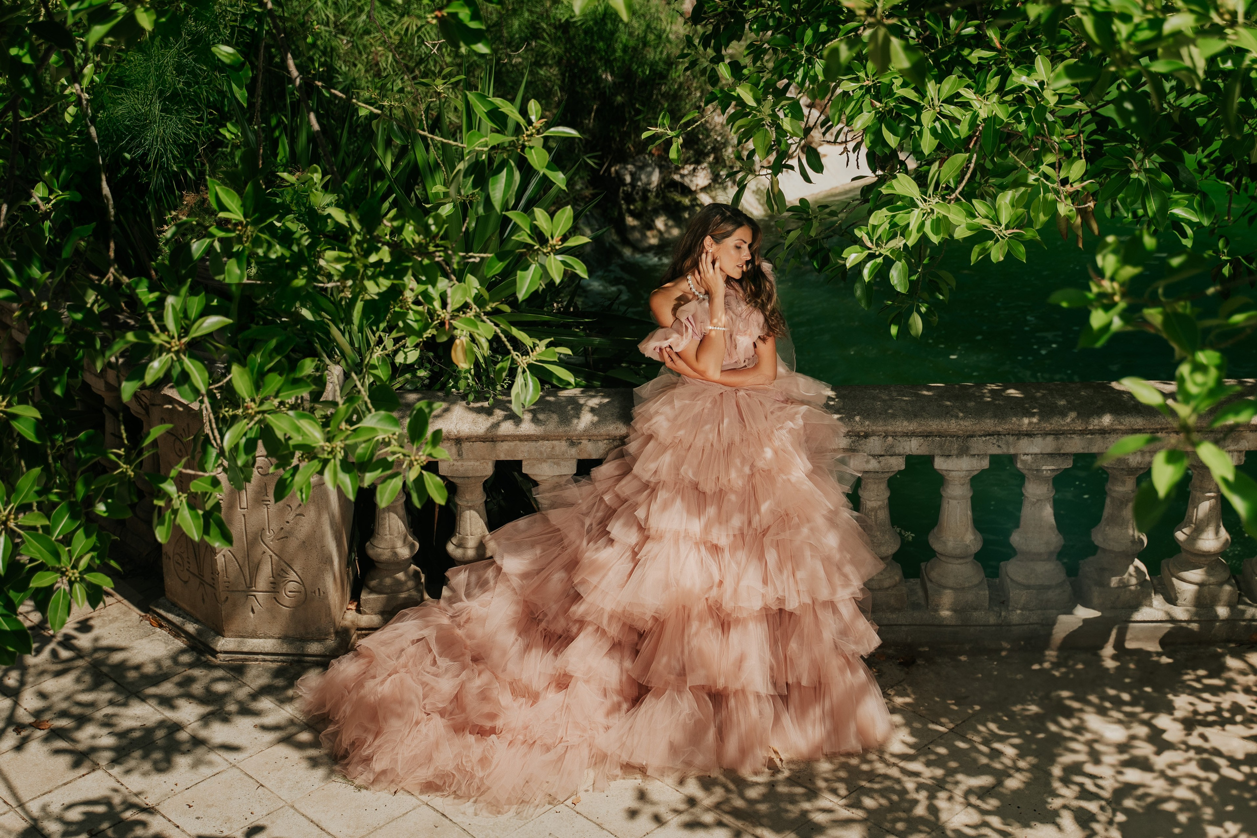 Sculptural couture dress portrait