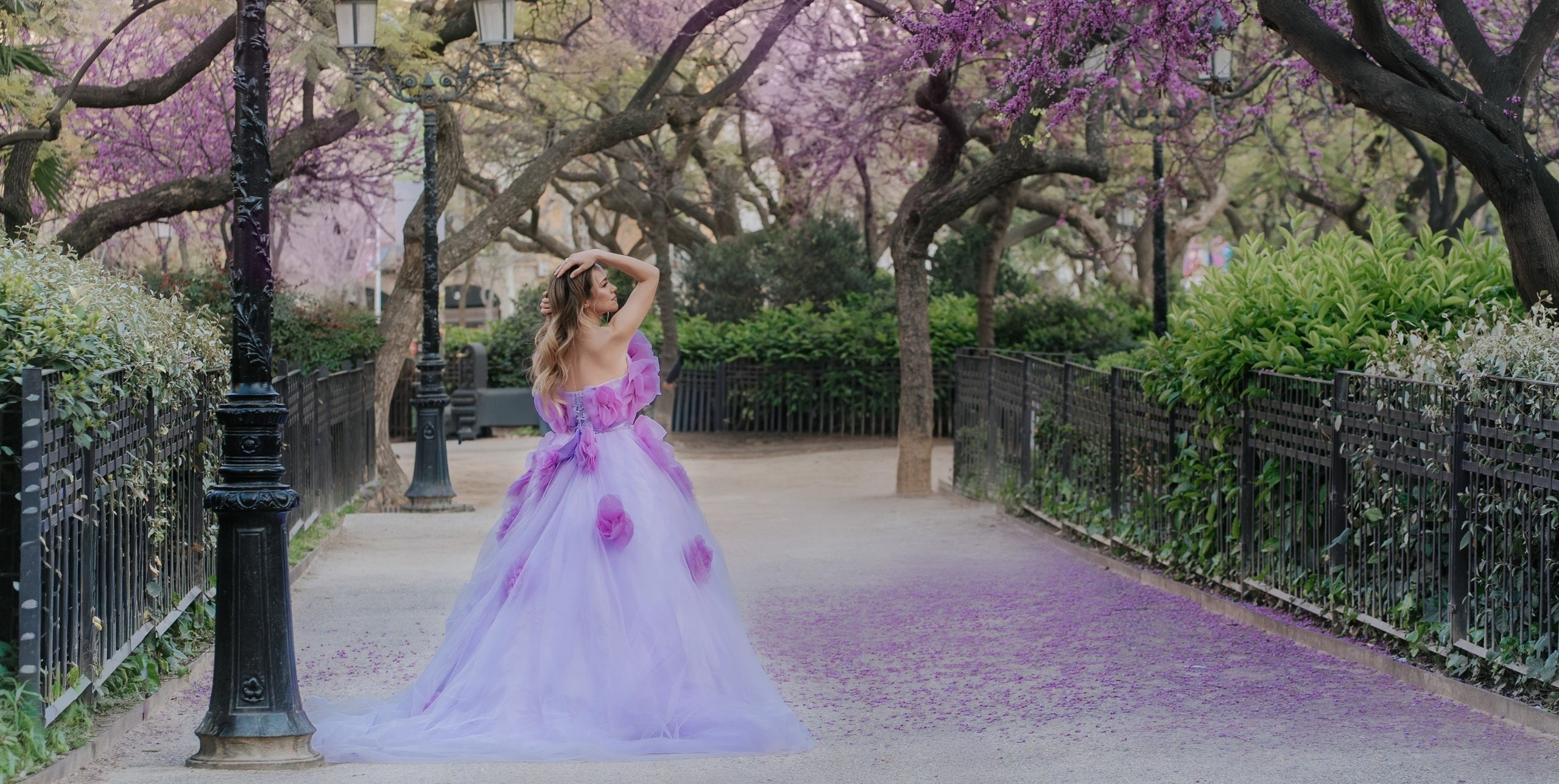 Floral dress editorial portrait